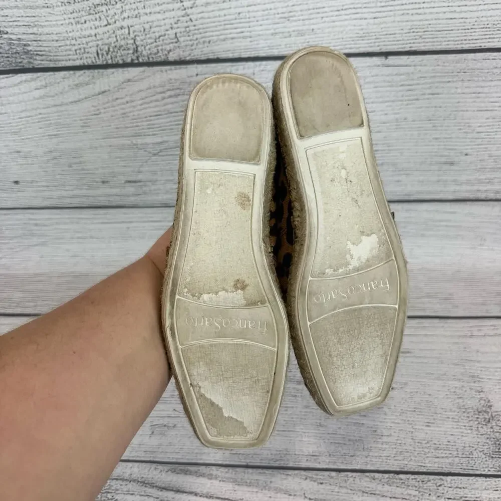 Franco Sarto Women's Kenna Cheetah Printed Slip On Espadrilles Size 7.5 Wide